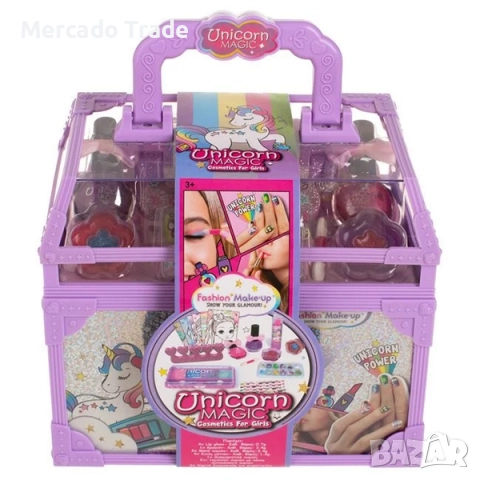 Детско куфарче Mercado Trade за момичета с детски козметични аксесоари