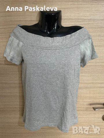 Сива блузка с къс ръкав