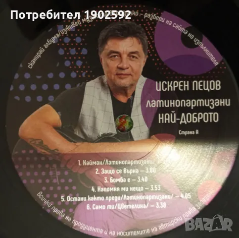  Искрен Пецов, Латинопартизани ‎– НАЙ-ДОБРОТО , снимка 2 - Грамофонни плочи - 48061857