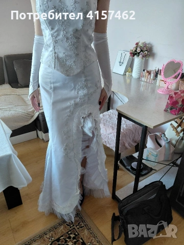невероятна късметлийска сватбена рокля от 2части 