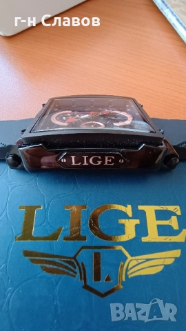Мъжки Chronograph LIGE Black Onix, снимка 5 - Мъжки - 51655447