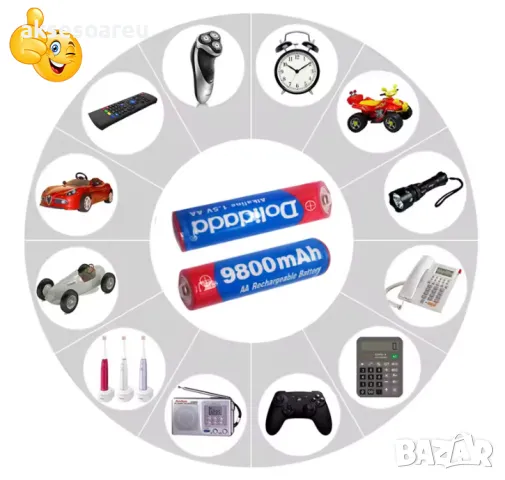 100% оригинална нова висококачествена AA батерия 1.5V 9800mAh акумулаторна AA батерия за LED светлин, снимка 13 - Батерии, зарядни - 48978601