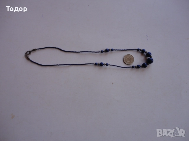 Колие гердан от естествен камък сапфир 