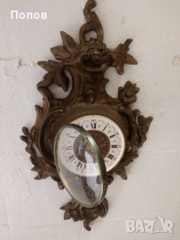Старинен стенен бронзов часовник, снимка 4 - Стенни часовници - 41821634