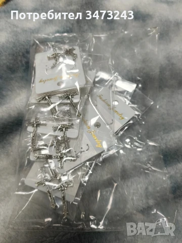 Обици с кръстове, снимка 3 - Обеци - 50677280