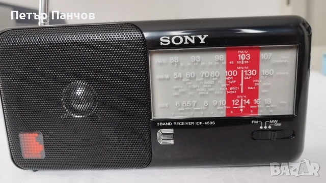Sony icf-450s Преносимо радио, снимка 6 - Радиокасетофони, транзистори - 52086775
