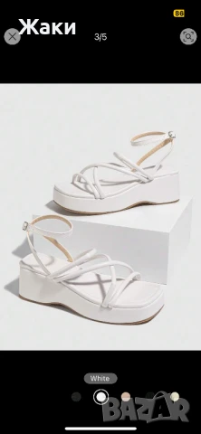 Бели дамски сандали, снимка 3 - Сандали - 51172385