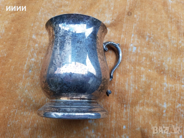 Посребрена халба чаша, снимка 2 - Антикварни и старинни предмети - 53685075