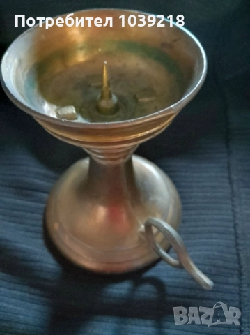 МАСИВЕН МЕСИНГОВ СВЕЩНИК, снимка 3 - Декорация за дома - 52183638