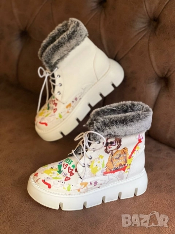 дамски боти с пух , снимка 10 - Дамски боти - 51436869