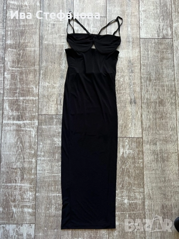 Нова елегнтна черна парти официална коктелна еластична миди midi дължина рокля тип бюстие корсет , снимка 5 - Рокли - 51860317