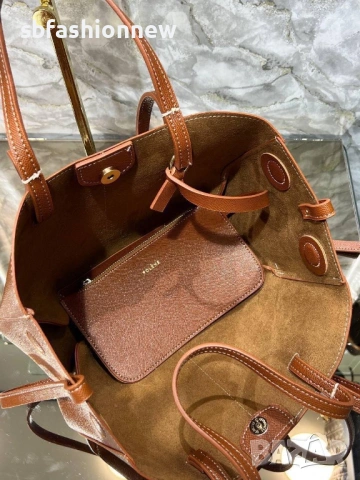 Polene дамска чанта в черно и кафяво, снимка 5 - Чанти - 53207571