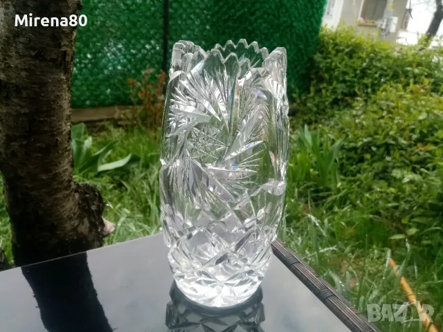 Голяма кристална ваза, снимка 6 - Вази - 49751877