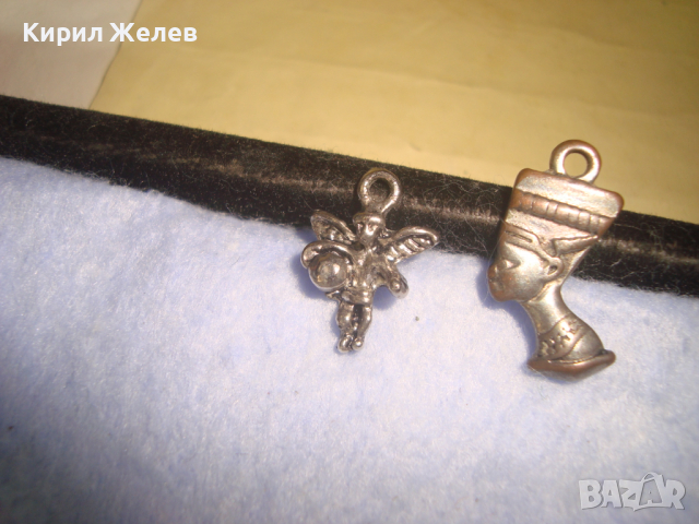 2 МИНИАТЮРНИ ФИГУРАЛНИ ПОСРЕБРЕНИ МЕДНИ СТАРИ МЕДАЛЬОНА НЕФЕРТИТИ и ФЕЯ 26158, снимка 6 - Антикварни и старинни предмети - 36225035