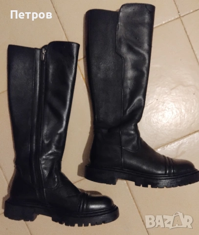 Дамски ботуши черна кожа Aquamarine 