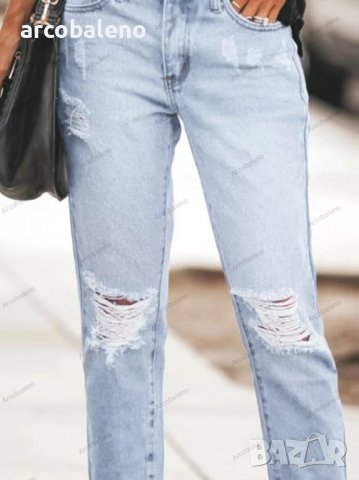 Дамски темпераментни скъсани дънки, 3цвята, снимка 8 - Дънки - 39179993