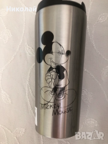 Термо чаша / Чаша за път / Travel mug / Термос Mickey Mouse – Disneyland Paris, оригинален, 450 мл , снимка 3 - Чаши - 53665208