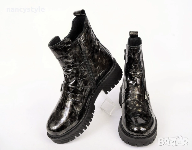 ЗИМА 25'26! Лачени дамски боти - Кроко, снимка 2 - Дамски боти - 52290207