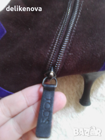 TOD'S Original. Size 38 Страхотни боти. 100% Велур, снимка 9 - Дамски боти - 36193747