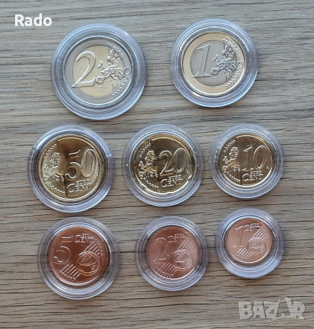 Лот отНови /UNC/ Монети България 1,2лв 50,20,10,5,2,1ст И Евро Монети 1,2€ 50,20,10,5,2,1 Цента., снимка 4 - Нумизматика и бонистика - 53637374