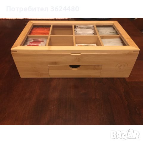 4098 Кутия за съхранение на чай с чекмедже и 8 отделения, снимка 4 - Други стоки за дома - 42142295