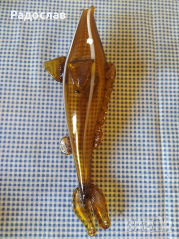 стара стъклена фигура Риба, снимка 4 - Декорация за дома - 52262187