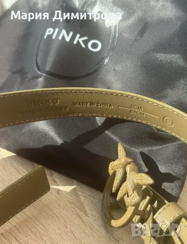 Pinko комплект – Love Puff чанта + Love Berry колан | цвят каки, снимка 7 - Чанти - 56007955