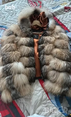 дамско яке естествен косъм 