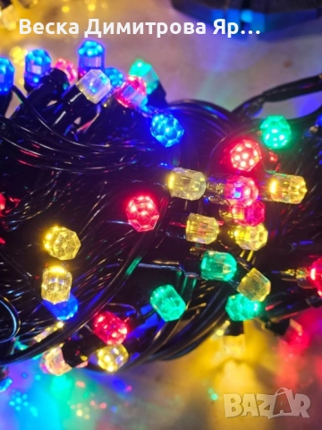 Коледни лампички Кристал с удължител 10 метра , 100 лампи, снимка 4 - Декорация за дома - 52301596