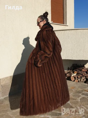 Saga Mink дълго палто манто норка визон L, снимка 10 - Палта, манта - 56002369