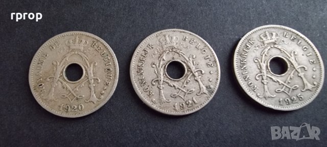 Монети . Белгия. 5 цента.  1920 , 1921, 1925  година., снимка 7 - Нумизматика и бонистика - 40992753