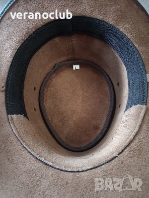 Естествена Кожена каубойска шапка Кафява, снимка 5 - Шапки - 41861989