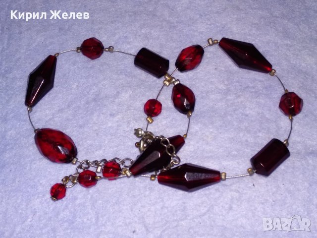 ПРЕКРАСНО ФАСЕТИРАНО КРИСТАЛНО РЕТРО АРТ НУВО СТИЛ ХЕНД МЕЙД КОЛИЕ 45511, снимка 3 - Колиета, медальони, синджири - 41753151