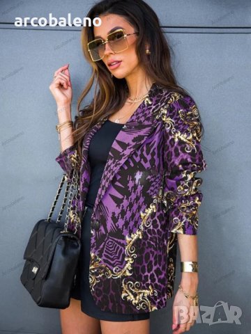 Дамско сако с дълъг ръкав и ревер с дигитален печат, 4цвята, снимка 9 - Сака - 41291190