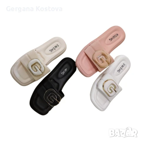Стилни дамски ежедневни чехли с акцент отпред – подчертай своя уникален стил!, снимка 1