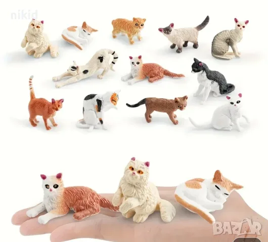 12 котки котка котета пластмасови фигурки за украса торта и ирга играчки