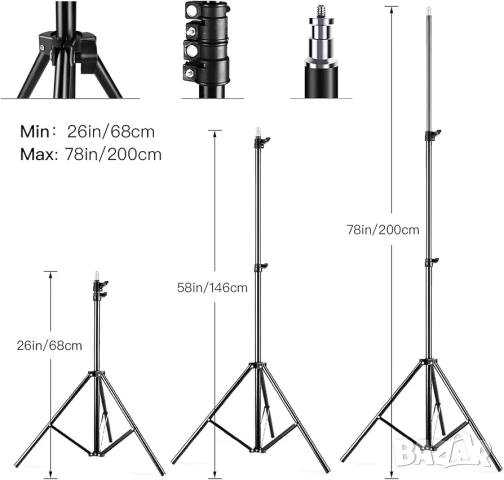 Комплект Студийно Осветление Camnoon: 2x Софтбокс + 2x 105W LED, снимка 5 - Светкавици, студийно осветление - 53392241