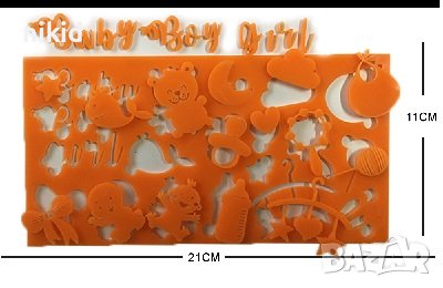 Бебешки сет форми фигурки печати фондан тесто декорн ембосинг крафт декор калиграфия