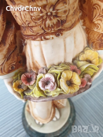 ARNART статуетка мраморен резин 41см-4kg/американска фигура на гейша-японка с цветя, снимка 4 - Статуетки - 52973394