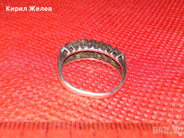 СТАР МАРКОВ СКЪПОЦЕНЕН СРЕБЪРЕН ПРЪСТЕН СРЕБРО 925 с МАРКАЗИТИ и ЦИРКОНИ Някои КАМЪНИ ЛИПСВАТ! 41813, снимка 8 - Пръстени - 44612632