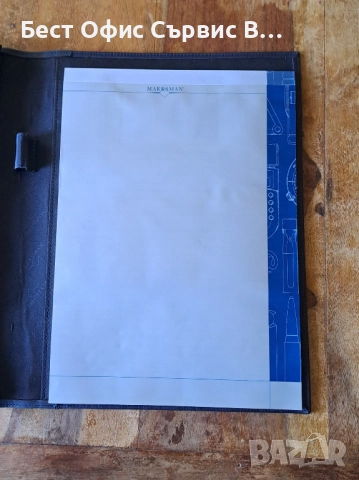 папка луксозна за документи кожена синя Марксман Marksman Размер А4, снимка 6 - Ученически пособия, канцеларски материали - 52337734