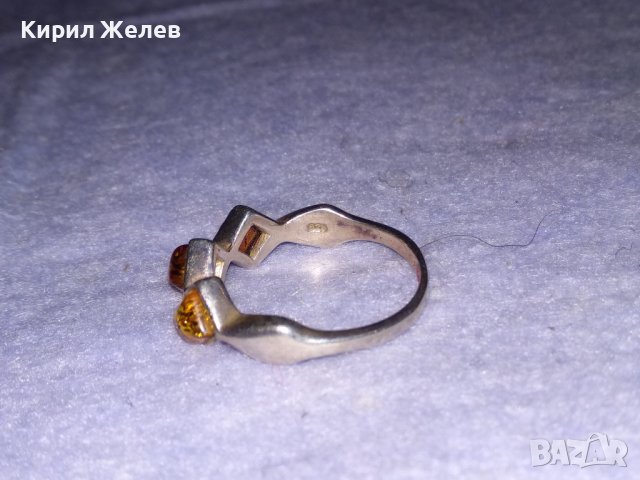 ЕЛЕГАНТЕН АРТ НУВО СРЕБЪРЕН ПРЪСТЕН СРЕБРО 925 с ТРИ ВИДА НАТУРАЛЕН БАЛТИЙСКИ КЕХЛИБАР 38588, снимка 16 - Пръстени - 41638005