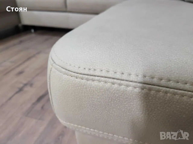 ПРОМОЦИЯ!!!Бежов П-образен ъглов диван от плат Sambia с функция сън, снимка 5 - Дивани и мека мебел - 52830077