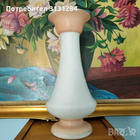 Античная рядка опалинова ваза рьчна рисувани Франция, снимка 2 - Други ценни предмети - 50699808