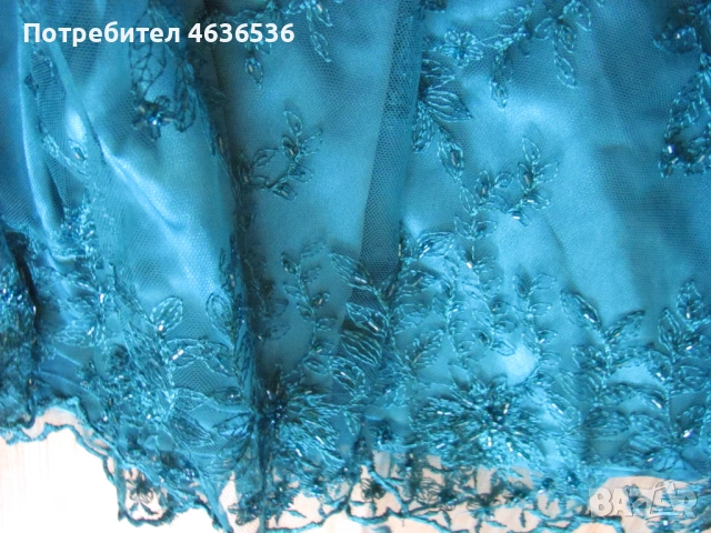 Дамска дантелена рокля с болеро , петролено зелено, снимка 11 - Рокли - 53438189