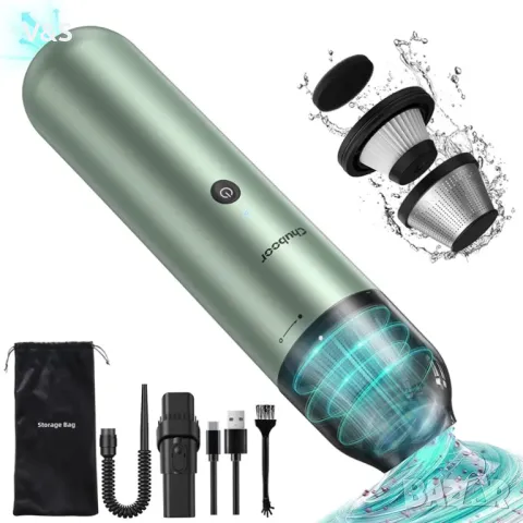 Ръчна прахосмукачка Chuboor без кабел, мини прахосмукачка за кола с висока мощност, ръчна акумулатор, снимка 2 - Прахосмукачки - 47842115