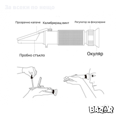 ✨ПРОФЕСИОНАЛЕН РЕФРАКТОМЕТЪР ЗА ЗАХАР 0-90%, снимка 4 - Други стоки за дома - 44686497