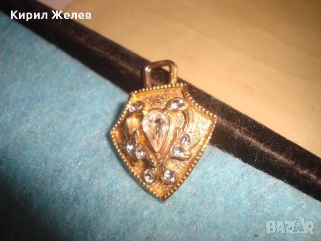 ПОЗЛАТЕН СТАР БРОНЗОВ АРТ ПЕНДАНТ ОРНАМЕНТИРАН с ВГРАДЕНИ ЦИРКОНИ РЕТРО ХЕРАЛДИЧЕН МЕДАЛЬОН 26656, снимка 6 - Антикварни и старинни предмети - 35666147