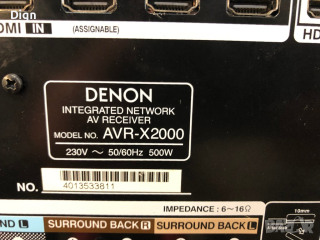 Denon AVR-X2000 resiver, снимка 13 - Ресийвъри, усилватели, смесителни пултове - 36200532