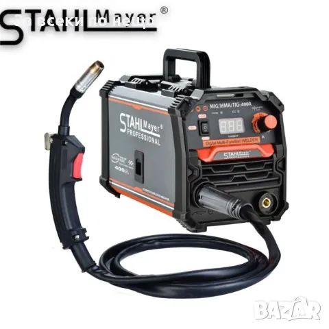 Комбиниран инверторен телоподаващ апарат MIG  MAG  MMA за заваряване без газ 400А StahlMayer - Pro, снимка 2 - Други инструменти - 50350949